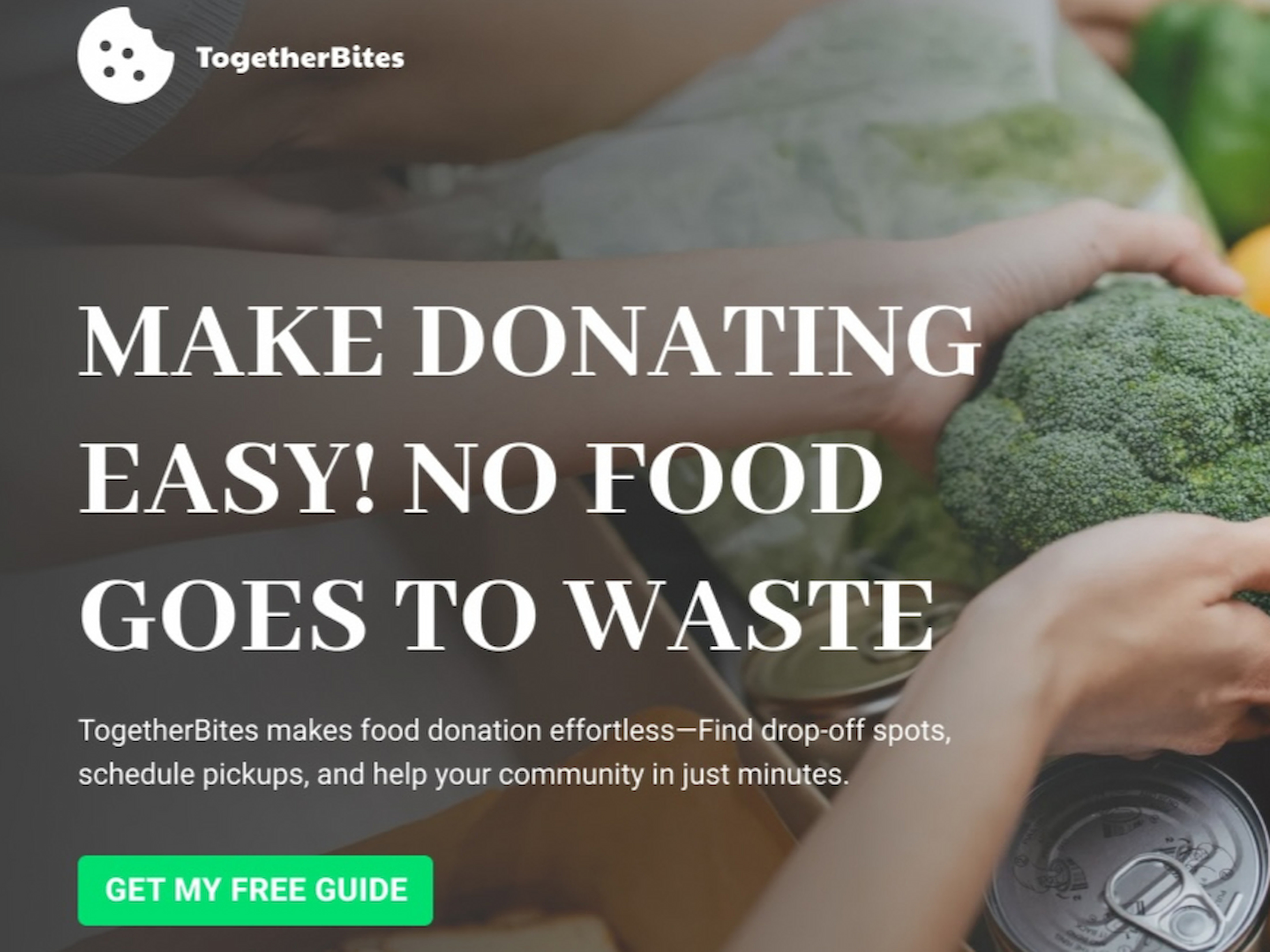 Togetherbites landing page UX UI